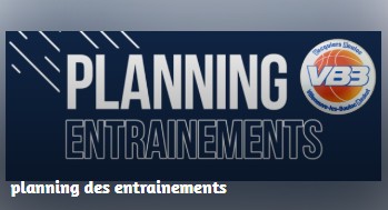 Planning des entrainements