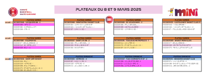 PROGRAMMATION PLATEAUX U9 2024-2025