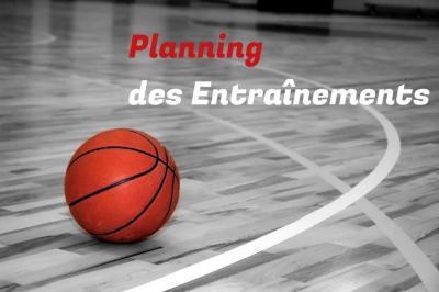 Planning des entrainements saison 2023-2024 mis à jour le 2 septembre 2023